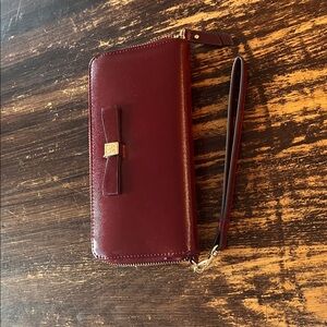 Anne Klein Burgundy zip-around Wallet